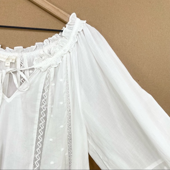 ♦️SOLD♦️LoveShackFancy Odina Embroidered White Cotton Blouse - Picture 6 of 16